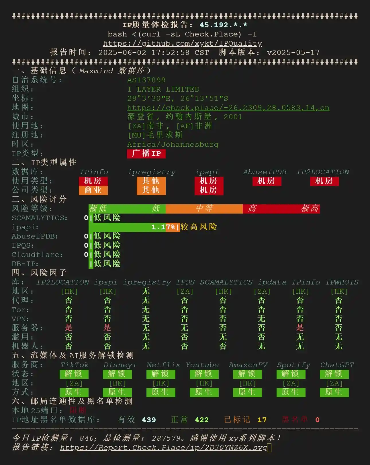 IP质量测试